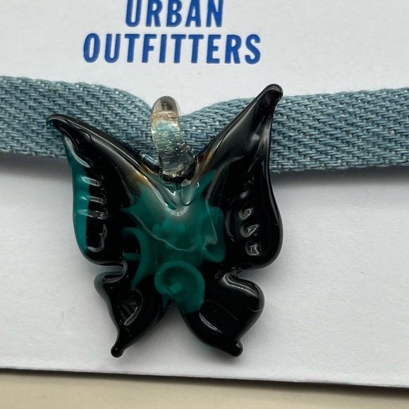 UO Glass Butterfly Choker, Blue, O/S, NWT - Picture 9 of 9